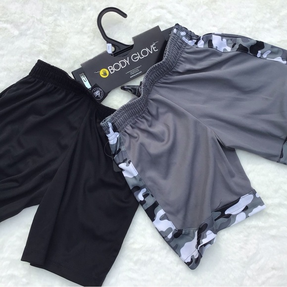 NWT Body Glove Boys 2T 2 pack of shorts. Black & camouflage - Picture 2 of 13